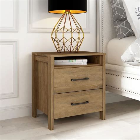 Chivonne 22.7" 2 Drawer Nightstand. by Wade Logan ... This 2-drawer nightstand streamlines your bedroom clutter with extra storage and a sleek, modern look. It's crafted from engineered wood with a solid color finish. The design features two drawers great for storing everything from headphones to glasses to journals.